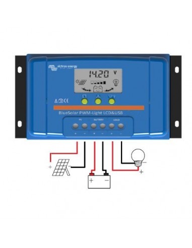 Controlador De Carga Bluesolar Pwm A V Pantalla Lcd Y Usb