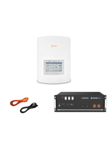 Single-phase storage system Solis inverter 3kW lithium battery Pylontech 4.8kWh