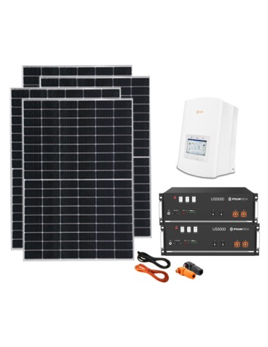 Kit fotovoltaico monofásico 7040W PRO inversor híbrido Solis 6kW Pylontech 9.6kW