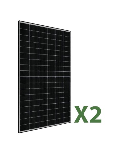Set of 2 photovoltaic solar panels 415W total 830W Jasolar mono black frame
