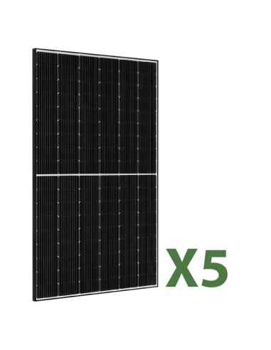 Set de 5 panneaux photovoltaïques 415W total 2075W Jasolar série GR cadre noir