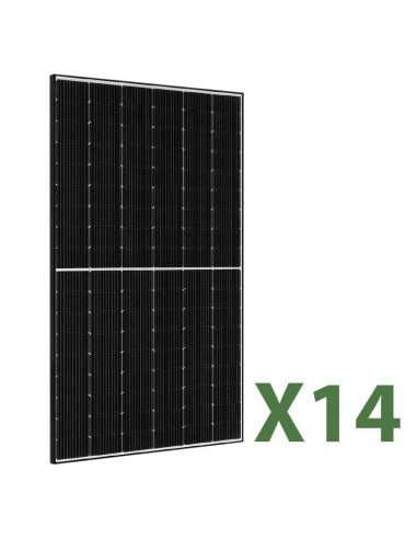 Set de 14 panneaux photovoltaïques 415W total 5810W Jasolar série GR cadre noir