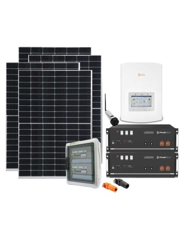 Single-phase Off-Grid photovoltaic kit 5280W inverter Solis 5kW Pylontech 9.6kWh