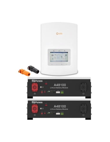 Sistema de almacenaje monofásico inversor Solis 3.6kW litio A48100 Dyness 9.6kWh