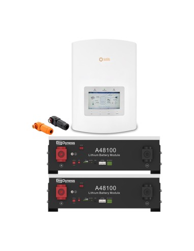 Sistema de almacenaje monofásico inversor Solis 4.6kW litio A48100 Dyness 9.6kWh