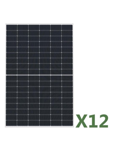 Set 12 panel fotovoltaicos 440W total 5280W monocristalino EGING PV media célula