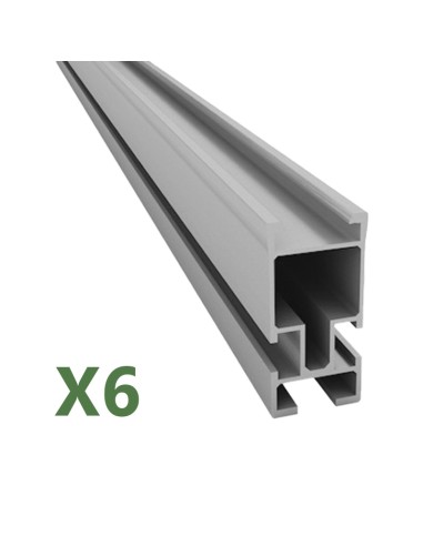 Set de 6 Aluminium profiles 2.60mt Fixing structure Photovoltaic Solar Roof