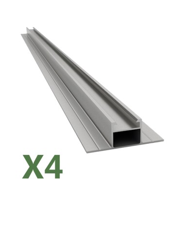 Set de 4 Aluminium profile 2.60mt fixing structure photovoltaic corrugated sheet