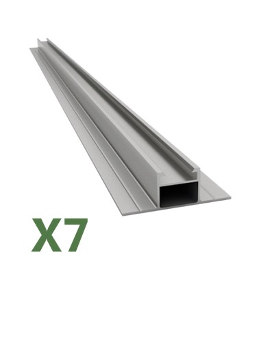 Set de 7 Aluminium profile 2.60mt fixing structure photovoltaic corrugated sheet