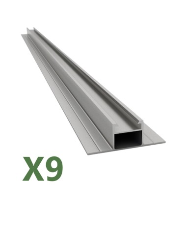 Set de 9 Perfil de aluminio 2.60mt estructura fotovoltaica lámina corrugada