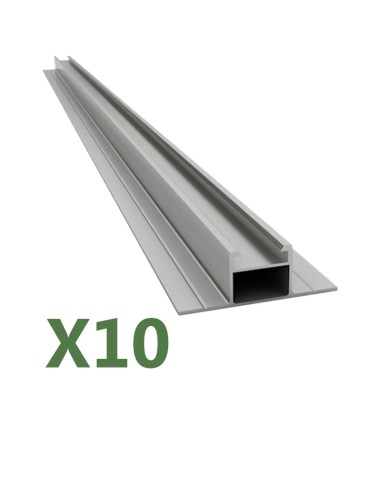 Set de 10 Aluminium profile 2.60mt fixing structure photovoltaic corrugated sheet