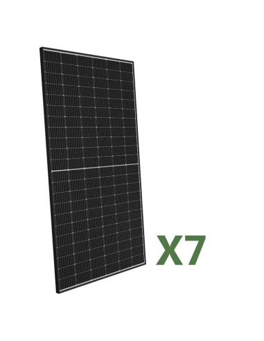 Set of 7 photovoltaic solar panels 505W total 3535W mono PEIMAR black frame