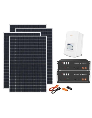 Kit fotovoltaico monofásico 6160W PRO inversor híbrido Solis 6kW Pylontech 9.6kW