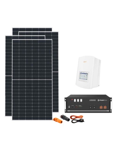 Single-phase photovoltaic kit 5220W hybrid inverter Solis 5kW Pylontech 4.8kWh