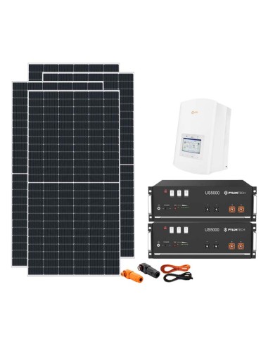 Kit fotovoltaico monofásico 5220W PRO inversor híbrido Solis 5kW Pylontech 9.6kW