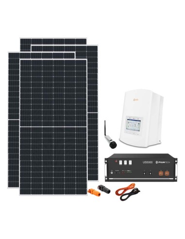 Single-phase photovoltaic kit 6380W hybrid inverter Solis 6kW Pylontech 4.8kWh