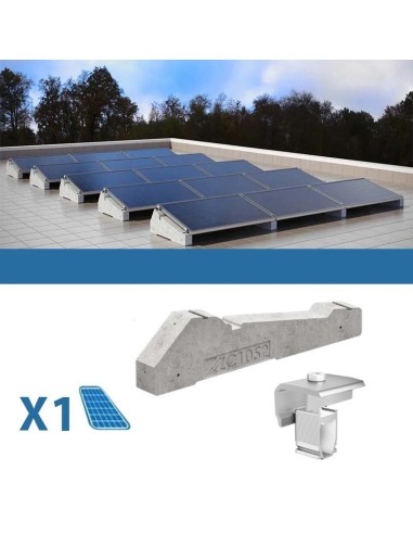 Fixing kit for 1 flat roof panel with ballast solar photovoltaic