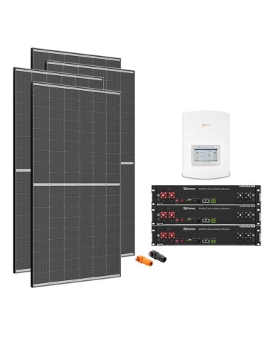 Kit fotovoltaico monofásico 3920W inversor Solis 3.6kW litio Dyness 7.2kWh