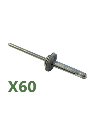 Satz mit 60 Aluminium-Schmetterlingsniete 5.2 x 19.1mm