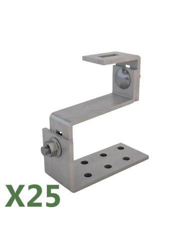 Set of 25 fully adjustable brackets for solar photovoltaic tile