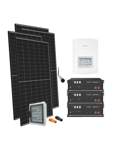 Kit Fotovoltaici Off-Grid: vendita online Kit fotovoltaico Off-Grid monofase 6060W inverter Solis 5kW Pylontech 14.4kWh