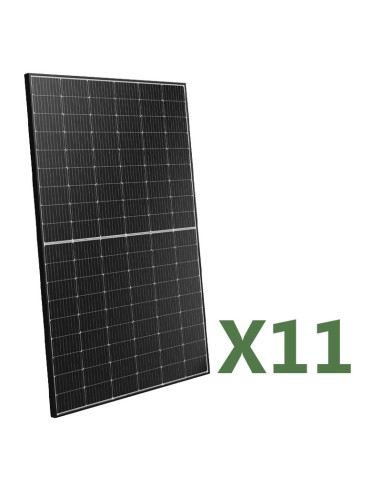 Set 11 panneaux solaire photovoltaïque 425W total 4675W mono PEIMAR cadre noir