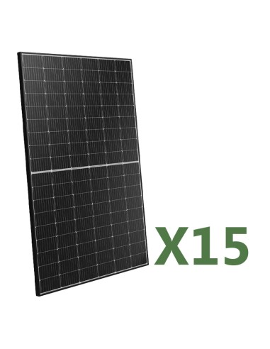 Set 15 panneaux solaire photovoltaïque 425W total 6375W mono PEIMAR cadre noir