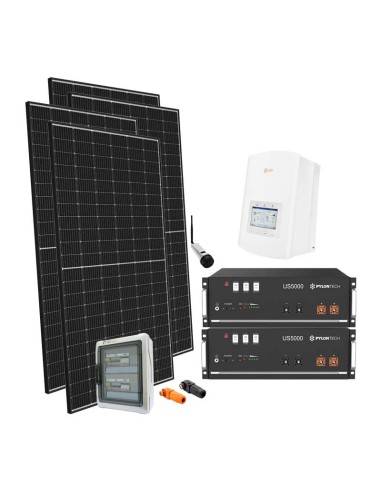 Single-phase Off-Grid photovoltaic kit 5100W inverter Solis 5kW Pylontech 9.6kWh