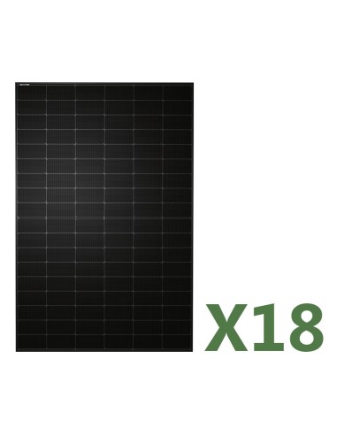 Set of 18 photovoltaic solar panels 430W total 7740W mono TW Solar total black