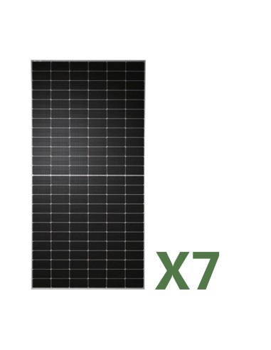 Set of 7 photovoltaic solar panels 590W total 4130W mono TW Solar half cells