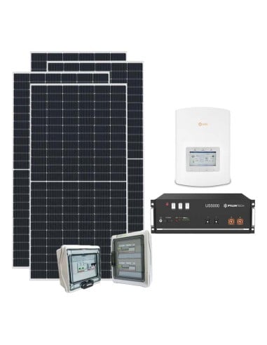 Serie Plus: vendita online Kit fotovoltaico monofase 5220W PLUS inverter ibrido Solis 5kW Pylontech 4.8kWh