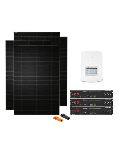 Kit fotovoltaico monofásico 3440W inversor Solis 3kW litio Dyness 7.2kWh