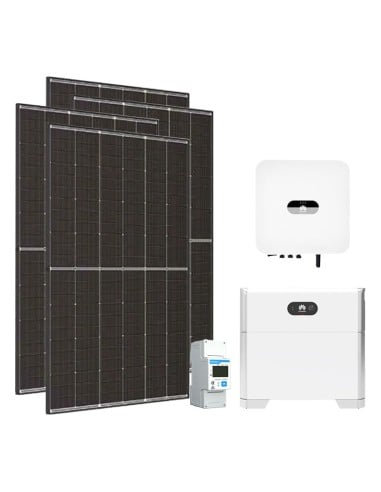 Kit fotovoltaico monofásico 3600W inversor Huawei 3kW litio LUNA2000 5kWh