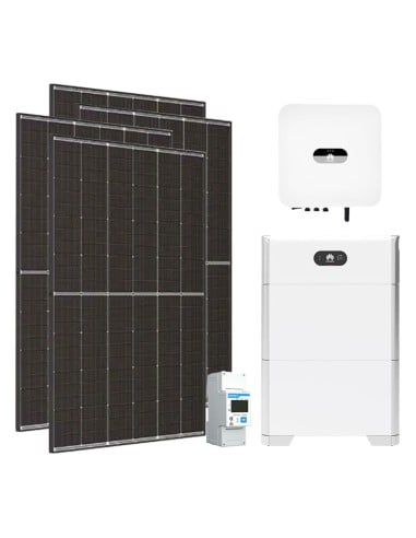 Kit fotovoltaico monofásico 3600W inversor Huawei 3kW litio LUNA2000 10kWh