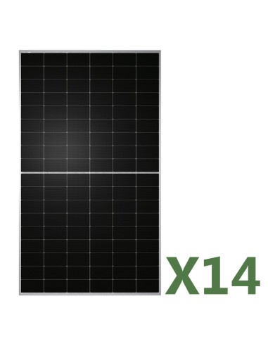 Set of 14 bifacial photovoltaic solar panels 500W total 7000W mono TW Solar