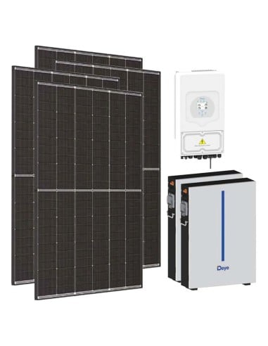 Kit photovoltaïque monophasé 4500W onduleur Deye 3.6kW lithium RW-M6 12.28kWh