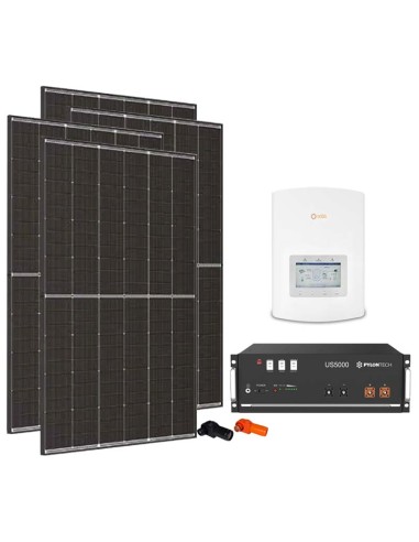 Kit photovoltaïque monophasé 4050W PRO onduleur Solis 3.6kW Pylontech 4.8kWh