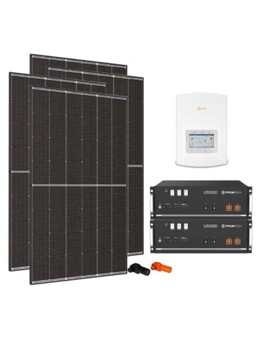 Serie Pro: vendita online Kit fotovoltaico monofase 4050W PRO inverter ibrido Solis 3.6kW Pylontech 9.6kWh