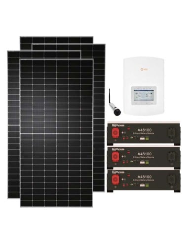 Kit fotovoltaico monofásico 7080W inversor Solis 6kW litio Dyness A48100 14.4kWh