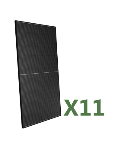 Set of 11 Peimar Full Black 500W total 5500W mono photovoltaic panel half cells