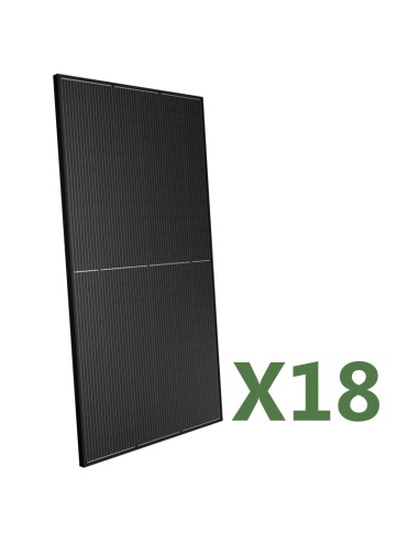 Set of 18 Peimar Full Black 500W total 9000W mono photovoltaic panel half cells