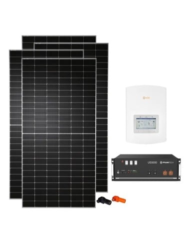 Single-phase photovoltaic kit 4720W hybrid inverter Solis 4.6kW Pylontech 4.8kWh