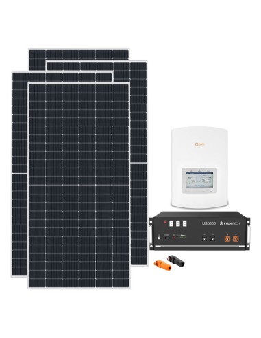 Serie Pro: vendita online Kit fotovoltaico monofase 3510W PRO inverter ibrido Solis 3kW Pylontech 4.8kWh