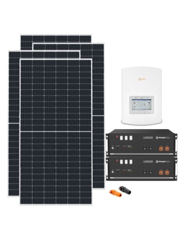 Serie Pro: vendita online Kit fotovoltaico monofase 4095W PRO inverter ibrido Solis 3.6kW Pylontech 9.6kWh