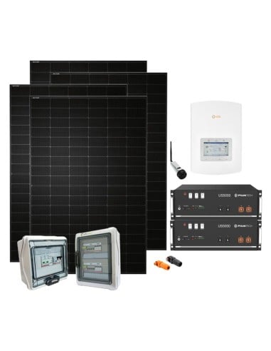 Serie Plus: vendita online Kit fotovoltaico monofase 3440W PLUS inverter ibrido Solis 3kW Pylontech 9.6kWh