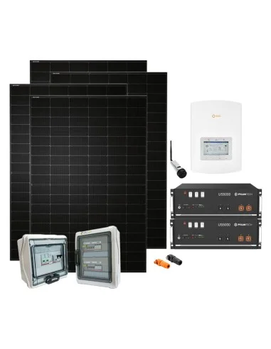 Single-phase photovoltaic kit 6020W PLUS inverter Solis 5kW Pylontech 9.6kWh