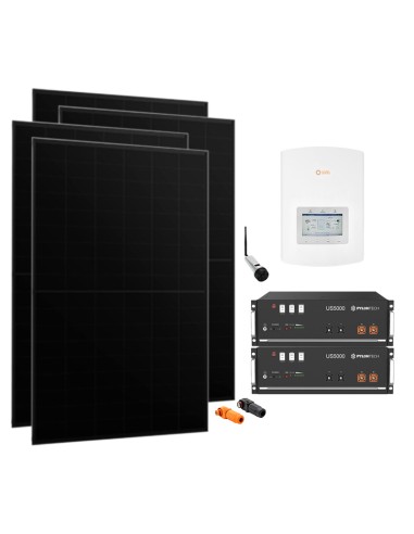 Kit photovoltaïque monophasé 4005W onduleur Solis 3.6kW lithium Pylontech 9.6kWh