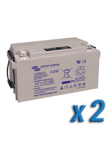 Set 2 x AGM Deep Cycle Battery 90Ah 12V Victron Energy 