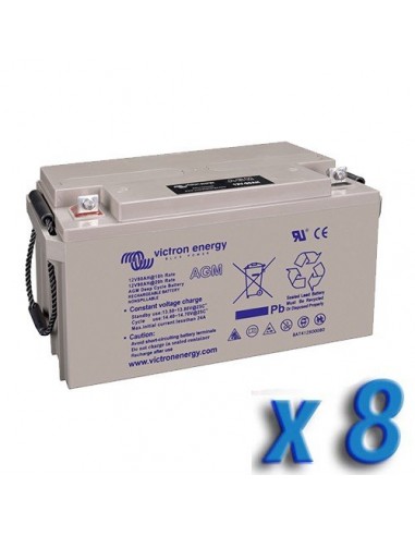 Set Batterie: vendita online Set 8 x Batteria 165Ah 12V AGM Deep Cycle Victron Energy Fotovoltaico Camper