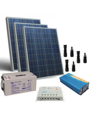 300w 12v Cabin Solar Kit Pro Battery 130ah Panel Inverter Charger